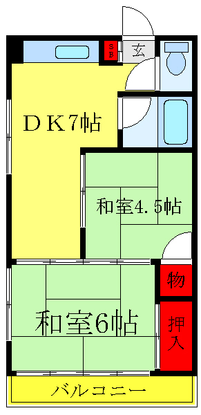 豊島区西巣鴨のマンションの間取り