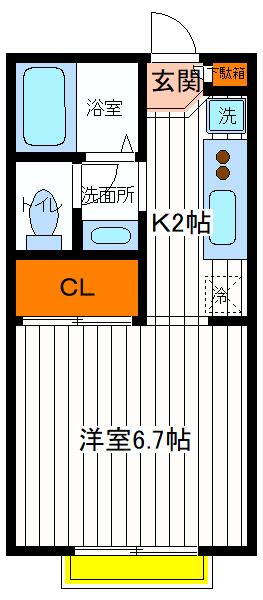 立川市羽衣町のアパートの間取り