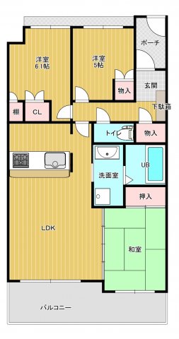 サーパス諏訪野2の間取り