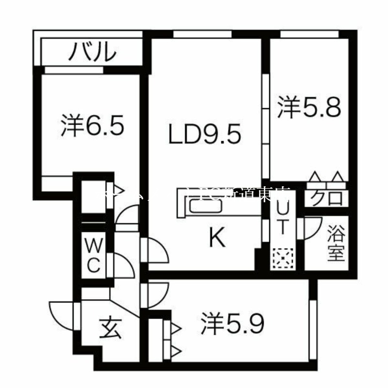 メニーズコート北園プレミアの間取り