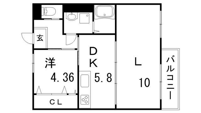 神戸市北区八多町中のマンションの間取り