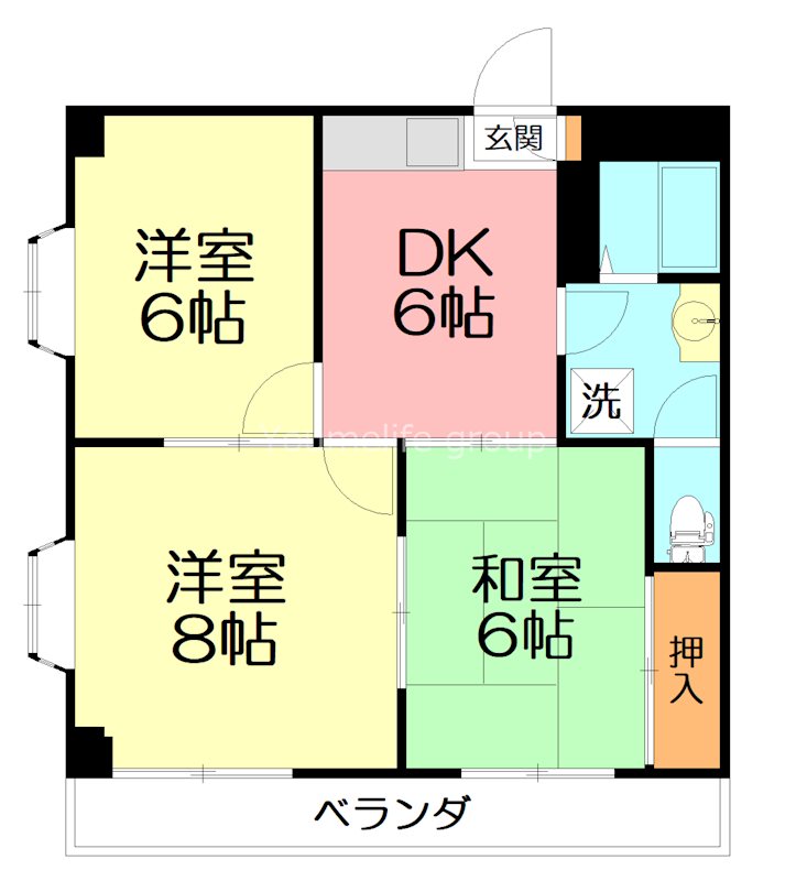 茅ヶ崎市萩園のマンションの間取り