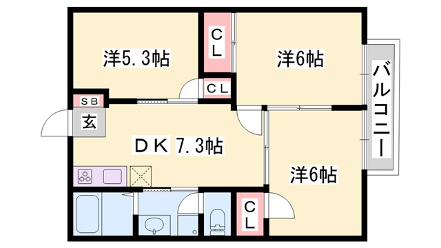 アメニティＹＵＫＩの間取り