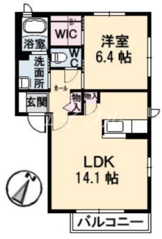 シェルフィールドB棟の間取り