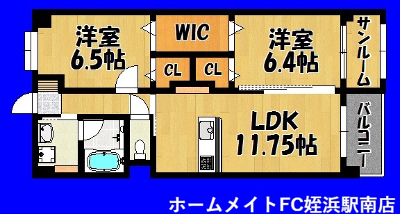 福岡市西区今宿西のマンションの間取り