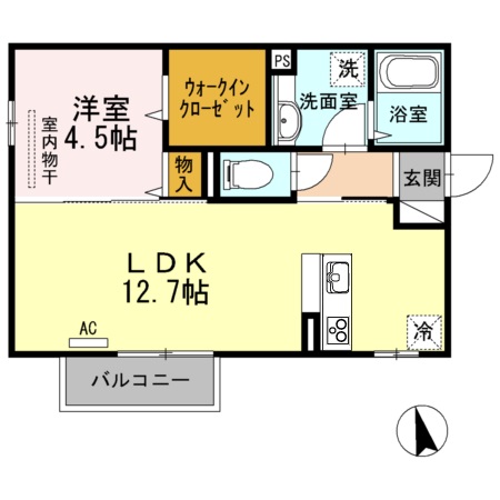 高松市木太町のアパートの間取り