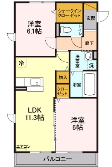 【さいたま市見沼区堀崎町のアパートの間取り】