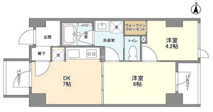 墨田区緑のマンションの間取り