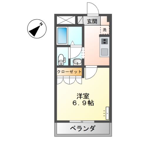 小田原市扇町のマンションの間取り