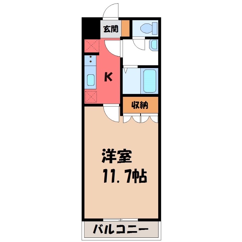 太田市由良町のアパートの間取り