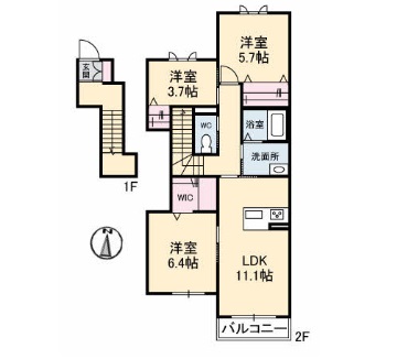 西条市周布のアパートの間取り