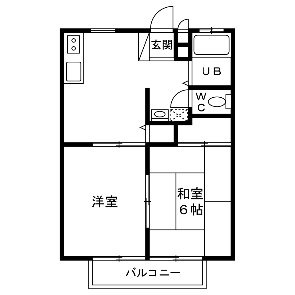 座間市入谷東のアパートの間取り