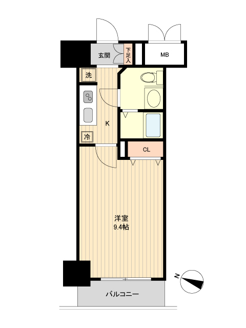 仙台市青葉区木町通のマンションの間取り