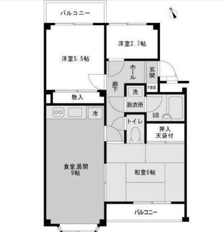 横浜市鶴見区諏訪坂のマンションの間取り