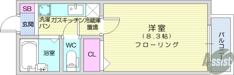 仙台市太白区砂押町のアパートの間取り