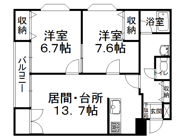 帯広１６丁目ビルの間取り