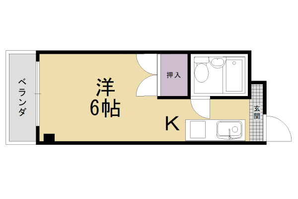 京都市右京区西京極大門町のマンションの間取り