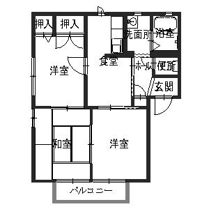 コリーヌ南　A、Bの間取り