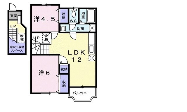 相楽郡精華町祝園西のアパートの間取り