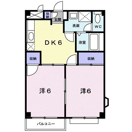 金沢市土清水のアパートの間取り