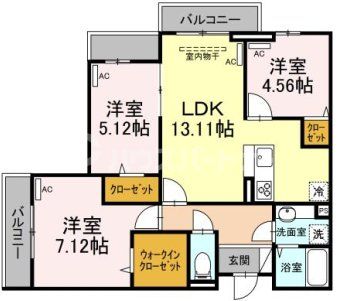 新宿区下落合のアパートの間取り