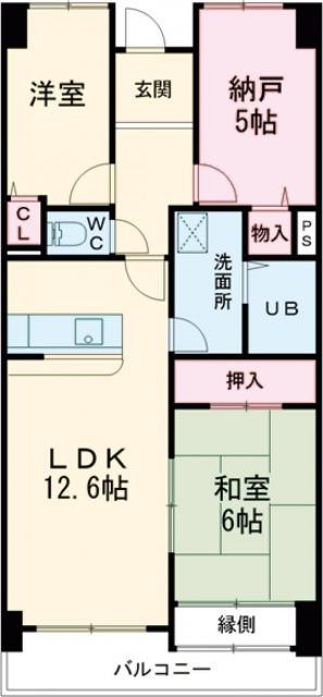 岩出市吉田のマンションの間取り