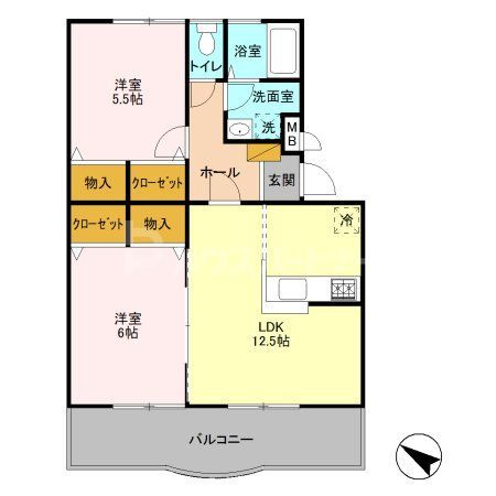 さいたま市北区本郷町のマンションの間取り