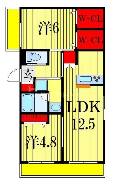 船橋市本中山のマンションの間取り