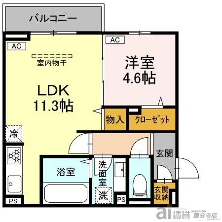 小金井市前原町のアパートの間取り