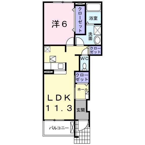 八戸市大字市川町のアパートの間取り