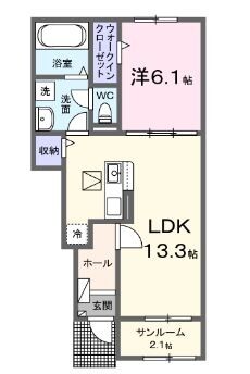 備前市伊部のアパートの間取り