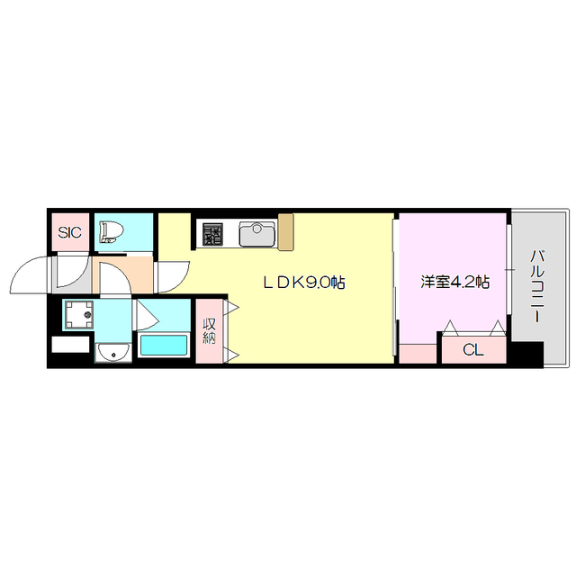 大阪市東淀川区西淡路のマンションの間取り