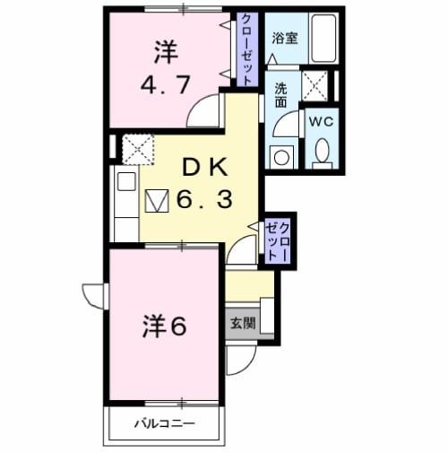 ソレイユルヴァン古町の間取り