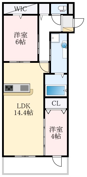 堺市東区大美野のアパートの間取り