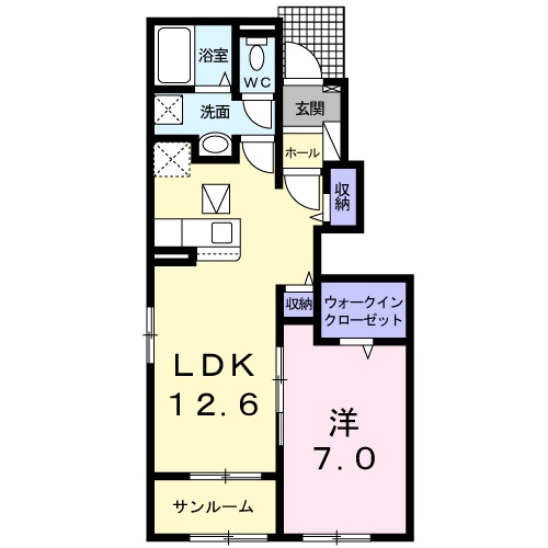 松江市鹿島町佐陀宮内のアパートの間取り