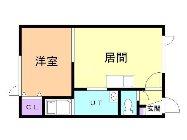 釧路市弥生のアパートの間取り