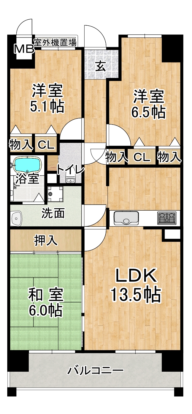 ウエストコート8番街・1番館の間取り