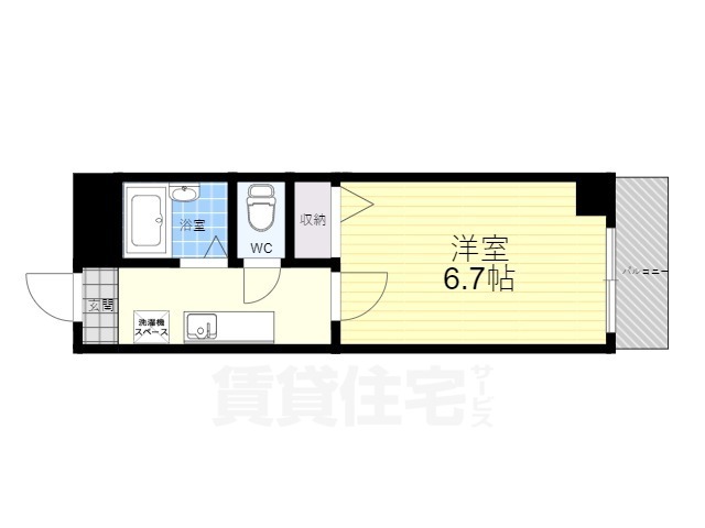 京都市山科区御陵岡町のマンションの間取り