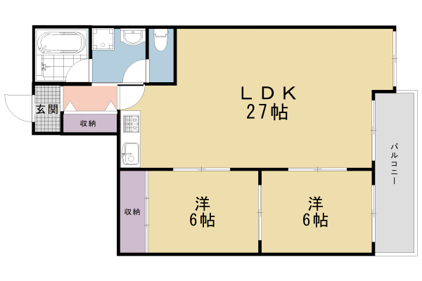 京都市下京区七条御所ノ内北町のマンションの間取り