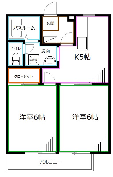 杉並区本天沼のアパートの間取り