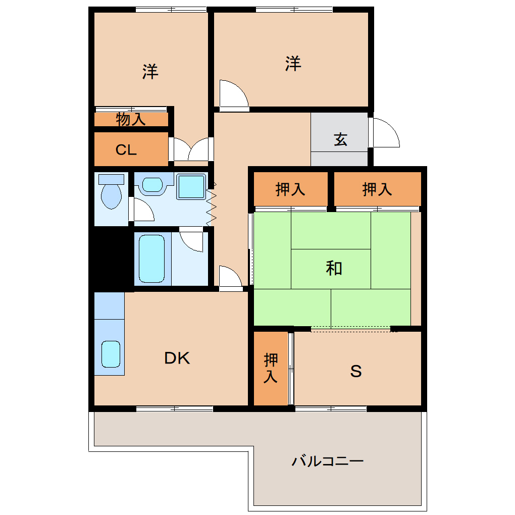 見川マンションＡ棟の間取り