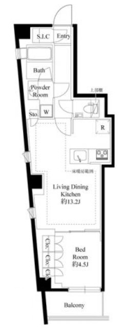 港区西麻布のマンションの間取り