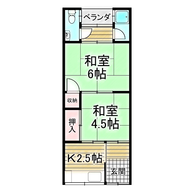 堺市堺区緑町のアパートの間取り