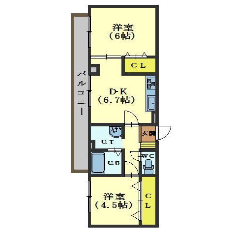 函館市弥生町のマンションの間取り