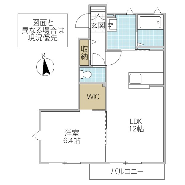 【水戸市千波町のアパートの間取り】