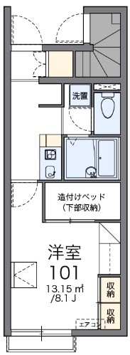 赤磐市河本のアパートの間取り