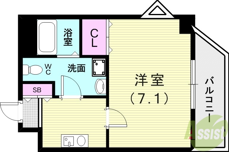 神戸市垂水区名谷町のマンションの間取り