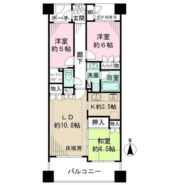 さいたま市大宮区東町のマンションの間取り