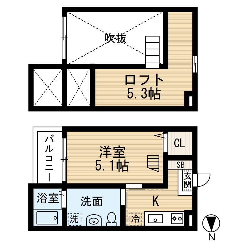 名古屋市中村区大正町のアパートの間取り