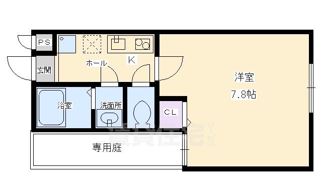 フラッティ堀川高辻の間取り